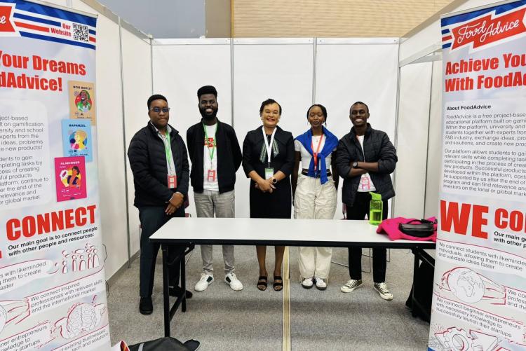 Prof. Kunyanga with the student innovators 